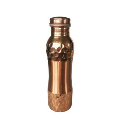 Медная бутылка для воды фигурная с узором, 900 мл, ВедаБазар