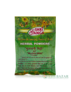 Мултани Митти Чурна (Multani Mitti Churna) очищающая глина для кожи, 100 гр, Шри Ганга (Shri Ganga)