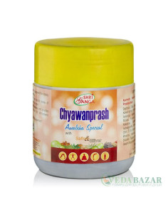 Чаванпраш с Шафраном и Серебром (Chyawanprash with Saffron & Silver), 500 гр, Шри Ганга (Shri Ganga)