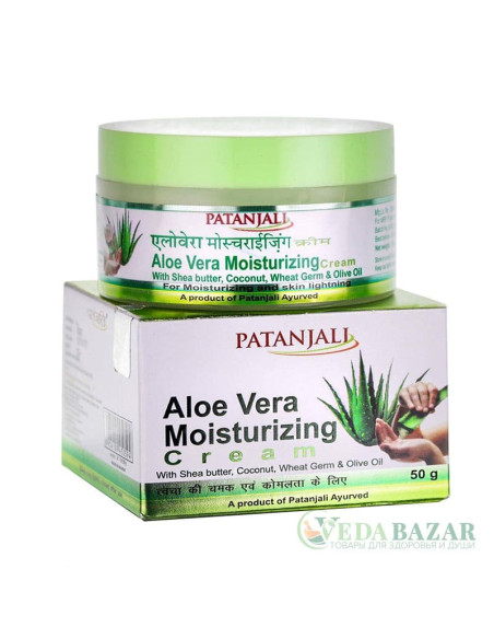 Крем для лица увлажняющий Алоэ Вера (Aloe Vera Moisturizer), 50 гр, Патанджали (Patanjali)