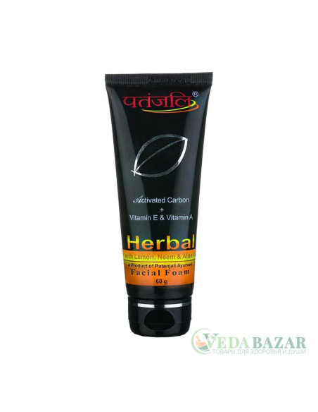 Пенка для умывания лица (Activated Carbon Face Foam) с активированным углем, 60 гр, Патанджали (Patanjali)