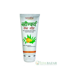 Гель для умывания лица Саундарья (Saundarya Face Wash with Orange Peel, Neem, Tulsi, Aloe Vera), 60 гр, Патанджали (Patanjali)