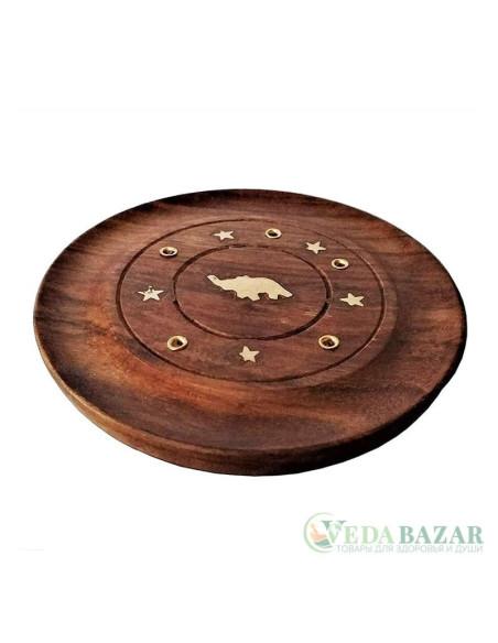 Купить Подставку для благовоний круглая (Wood Stand For Incense) дерево, 10 см