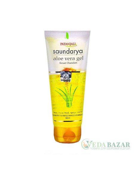 Гель Алоэ Вера Саундарья Шафран и Сандал (Saundarya Aloe Vera Gel Kesar Chandan), 60 мл, Патанджали (Patanjali)