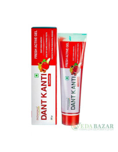 Аюрведическая зубная паста Дент Канти Фреш Актив Гель (Dant Kanti Fresh Active Gel Toothpaste), 80 гр, Патанджали (Patanjali)