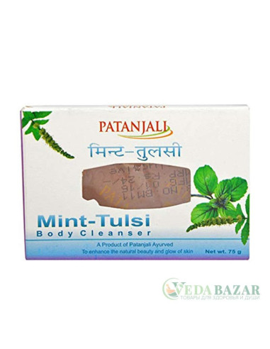 Мыло Мята и Туласи (Mint Tulsi Body Cleanser), 75 гр, Патанджали (Patanjali)