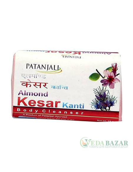 Мыло Миндаль и Шафран (Almond Kesar Kanti Body Cleanser), 75 гр, Патанджали (Patanjali)