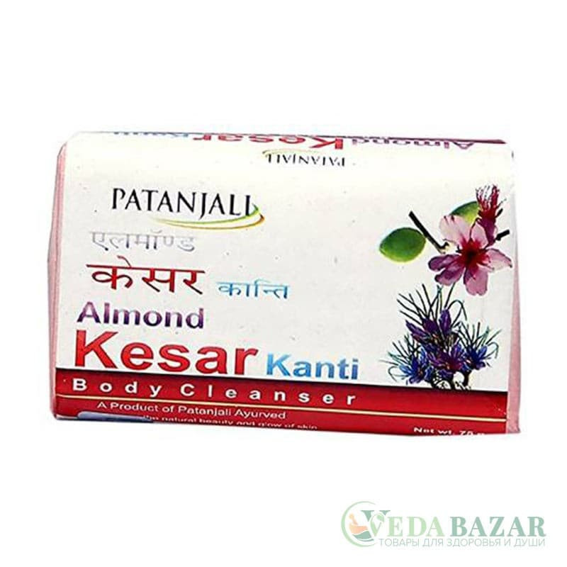 Мыло Миндаль и Шафран (Almond Kesar Kanti Body Cleanser), 75 гр, Патанджали (Patanjali)
