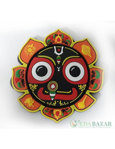 Магнит резиновый Джаганнат (Magnet Jagannath), 8 см, ВедаБазар (VedaBazar)
