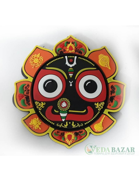 Магнит резиновый Джаганнат (Magnet Jagannath), 8 см, ВедаБазар (VedaBazar)