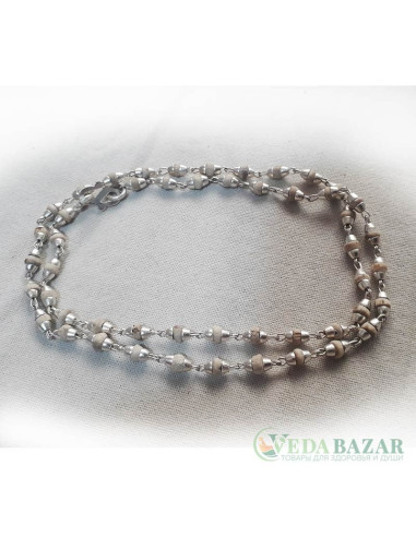 Кантхималы туласи с серебром 1 ряд (Tulasi Silver), 2 мм, Индия