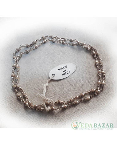 Кантхималы туласи с серебром 1 ряд (Tulasi Silver), 3 мм, Индия