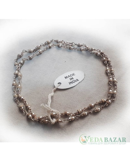 Кантхималы туласи с серебром 1 ряд (Tulasi Silver), 3 мм, Индия