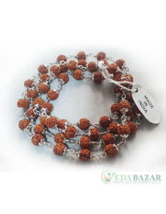 Бусы Рудракши 1 ряд (Rudraksha Silver), 5 мм, 70 см, Индия