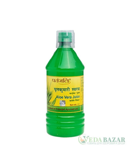 Сок Алое Вера с клетчаткой (Aloe Vera Juice with Fiber), 1 л, Патанджали (Patanjali)