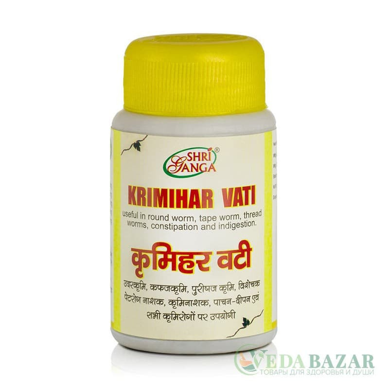 Кримихар Вати (Krimihar Vati) антипаразитарное средство, 50 гр, Шри Ганга (Shri Ganga)