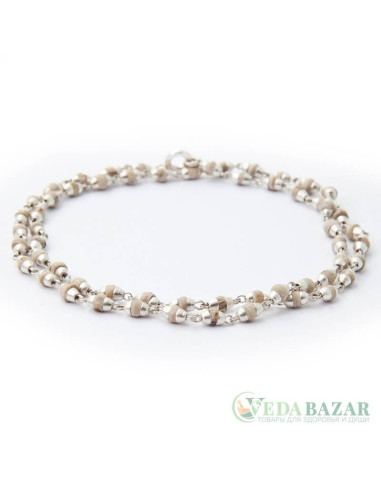 Кантхималы туласи с серебром 1 ряд (Tulasi Silver), 5 мм, Индия