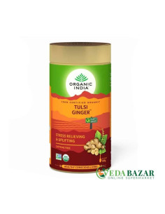 Туласи Имбирь в жестяной банке (Tulsi Ginger), 100гр.,Органик Индия (Organic India)