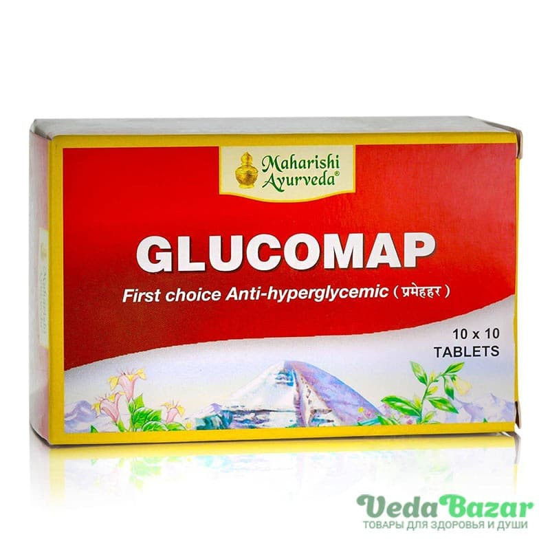 Глюкомап (Glucomap) от диабета, 100 таб, Махариши Аюрведа (Maharishi Ayurveda)