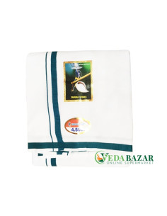 Дхоти хлопок синяя линия (Dhoti cotton blue line), 4,5 м, Ведабазар (Vedabazar)