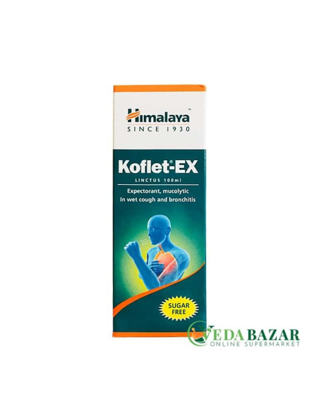 Сироп от кашля Кофлет - ЕИкс (Koflet-EX) без сахара, 100 мл, Хималая (Himalaya)