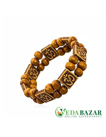 Регулируемый браслет с деревянными бусинами (Adjustable Om Bracelet With Wooden Beads ), 30 гр, Shining Jewel (India)