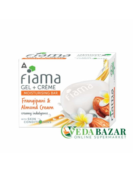 Мыло гелевое Франжипани и миндальный крем (Frangipani + Almond Cream Gel Creme), 125 мг, Фиама (Fiama)