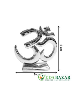 Серебрянный металлический реликон символ Ом (Silver relicon  symbol OM), 45 гр, Ведабазар (Vedabazar)