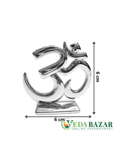 Серебрянный металлический реликон символ Ом (Silver relicon  symbol OM), 45 гр, Ведабазар (Vedabazar)