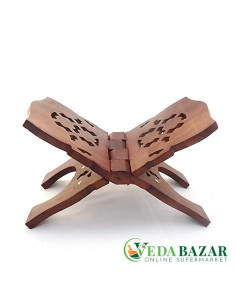 Деревянная резная подставка для священной книги (Wooden Hand Carved Holy Book Stand), 555 гр, Индиябигшоп (Indiabigshop)