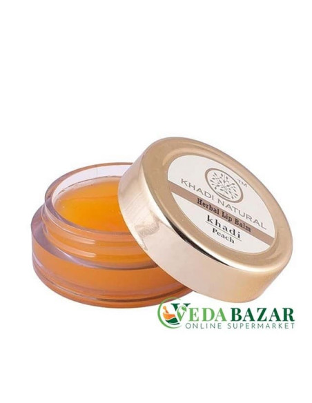 Персиковый бальзам для губ, с пчелиным воском и медом (Peach Lip Balm), 5 гр, Кади Натурал (Khadi Natural)