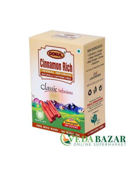 Травяной напиток с корицей Синамон Рич (Cinnamon Rich), 30 гр, 20 пакетиков, Гокул (Gokul)