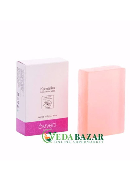Натуральное мыло Камалика и Лотос (Kamalika Lotus Vetiver Soap), 100 гр, Омвед (OmVed)