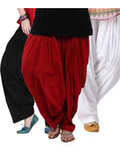 Женские традиционные хлопковые Патиала шальвары (Women's Cotton Traditional Patiala Salwars), 3 шт. в упаковке.