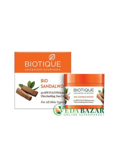 Солнцезащитный крем Сандалвуд (Bio Sandalwood Sunscreen Lotion), 50 гр., Биотик (Biotique) SPF 50 UVA/UVB.
