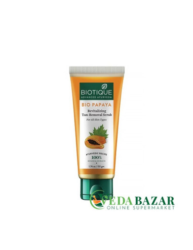 Био папайя, очищающий скраб (Bio Papaya Tan Removal Scrub), 50 гр, Биотик (Biotique)