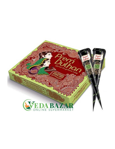Прем Дулан мехенди в конусах, коричневый (Prem Dulhan Mehandi Cone), 12 шт., Прем Грин (Prem Green)