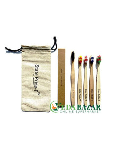 Эко-зубные щетки и хлопковый мешочек (Eco Toothbrush with Cotton Pouch), 5 шт,  Стэйт Прайд-Т (State Pride-T)