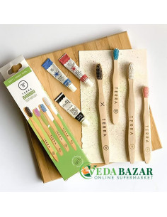 Тонкие бамбуковые зубные щетки, (Slim Bamboo Toothbrushes), 4 штуки, Террабраш (Terrabrush) 2