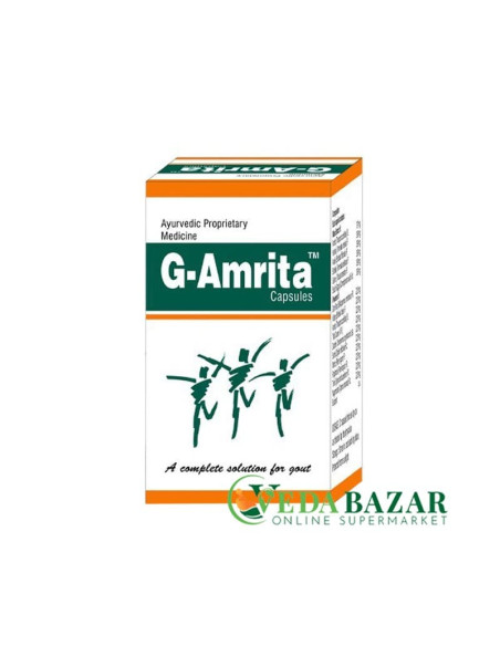 Джи-Амрита, для лечения гиперурикемии и подагры, (G-Amrita), 60 капсул, Шри Дханвантри Хербалс (Shree Dhanwantri Herbals)
