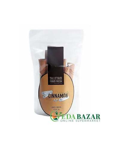 100% натуральная корица, (Cinnamon), 75 гр, Тоттам Фарм Фрэш (Thottam Farm Fresh)
