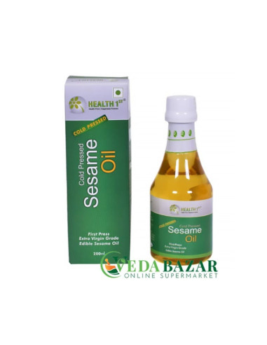 Кунжутное Масло холодного Отжима (Sesame Oil), 200 мл, Хелтх 1 (Health 1st)