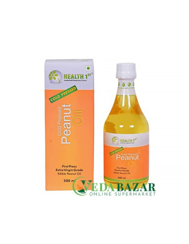 Масло Арахисовое Холодного Отжима (Cold Pressed Peanut Oil), 500 Мл, Хелтх 1 (Health 1st)