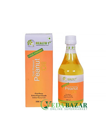 Масло Арахисовое Холодного Отжима (Cold Pressed Peanut Oil), 500 Мл, Хелтх 1 (Health 1st)