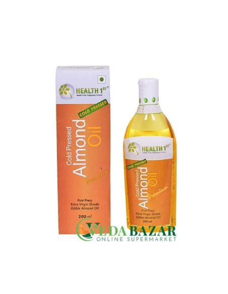 Масло Миндальное Холодного Отжима (Cold Pressed Almond Oil), 200 Мл, Хелтх 1 (Health 1st)
