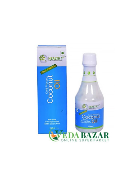 Масло Кокосовое Холодного Отжима (Cold Pressed Сoconut Oil), 200 Мл, Хелтх 1 (Health 1st)