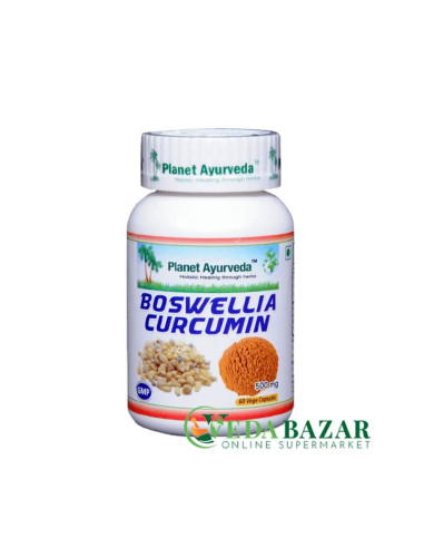 Босвеллия-Куркумин, противовоспалительное, (Boswellia-Curcumin), 60 капсул, Планета Аюрведа (Planet Ayurveda)