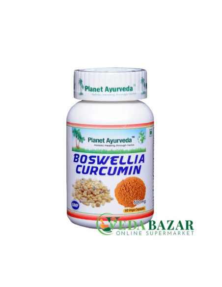 Босвеллия-Куркумин, противовоспалительное, (Boswellia-Curcumin), 60 капсул, Планета Аюрведа (Planet Ayurveda)