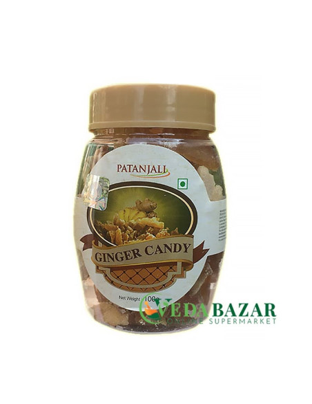 Имбирные Конфеты (Ginger Candy), в Тростниковом Сахаре, 100 Гр, Патанджали (Patanjali)