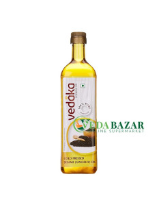 Масло Холодного Отжима из Черного Кунжута (Cold Pressed Black Sesame Oil), 1 Л, Ведака (Vedaka)